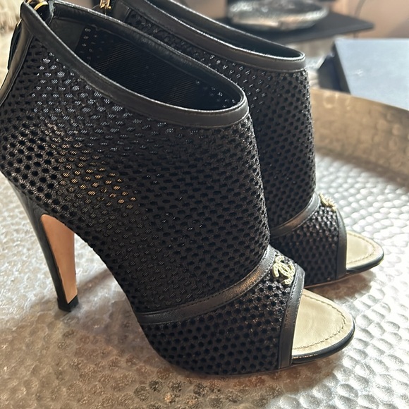 Authentic Chanel peep toe booties - Picture 2 of 5